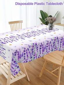 1pc Lavender Disposable Tablecloth - 137x183cm Spring PE Rectangle Table Cover, Suitable For Weddings, Parties, Birthday, Bridal Shower, Graduation, Baptism, Banquets, Spring Summer Party Table Cloth, Home Decorations, Kitchen Accessories - Multicolor - View 13