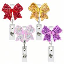 1 pieza Clip de cocodrilo con lazo brillante, Portador de tarjeta de identificación, Cordón, Regalo de oficina/médico, Cordón para estudiantes - Multicolor - Ver 6