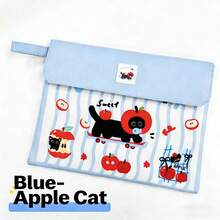 1pc New Cute Apple Cat Design Multi-Functional Large Capacity Handheld Document Bag, Portable File Organizer - Apple Cat File Folder - View 3