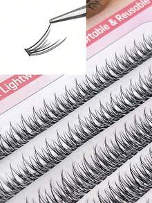 410 Pcs C Curl Cluster Lashes 10 Rows Fishtail Individual Eyelashes Extension DIY Soft Lashes Extension Natural Look Professional Clusters Eyelashes Extensions Makeup Tool 10-14mm Mixed Length False Eyelashes Fake Lashes Individual Lashes - C - View 4