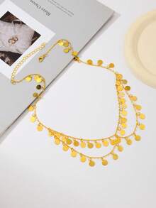 1 Stück goldene wellige Quaste im arabischen Stil Haarschmuck für Frauen, Pailletten Quaste Boho Haarschmuck für Frauen - Gold - Übersicht 4