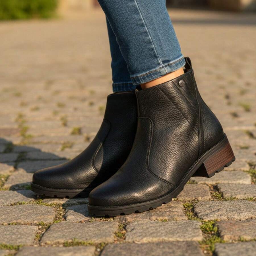 Women's Country Ankle Boot With Side Zipper - Timeless, Stylish, Comfortable For Winter - Negro - Ver 1