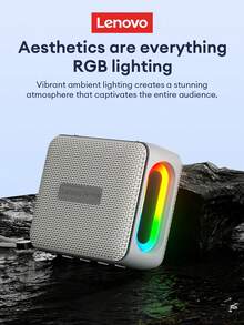 Lenovo 联想HD108迷你蓝牙音箱，360°环绕立体声，高品质音乐，超长续航，TWS真无线蓝牙配对，配备挂绳，便携式设计，适合户外和居家使用，兼容智能手机和电脑，是理想的礼物之选。 - 灰色 - 查看 3