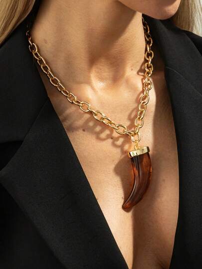 1 pieza Collar con colgante de cadena geométrica bohemia exagerada, lujoso y glamoroso, adecuado para boda, fiesta, playa, casual, estilo callejero, regalo para mujeres, parejas, vacaciones, cumpleaños, versátil