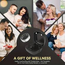 New Smart Ring With Charging Compartment, Fitness, Steps, Distance, Calories, Sleep, Exercise, Compatible With IPhone & Android, USB Charging, Ideal Valentine's Day/Christmas/New Year Gift - Black - View 6