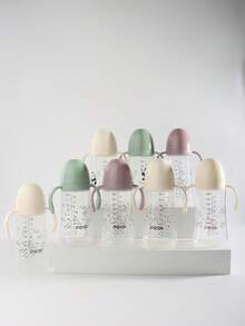 1pc Baby Panda, Dinosaur, Elephant, Rabbit Milk Bottle With Silicone Nipple And Handle, Anti-Drop, Suitable For Babies - Multicolor - View 11