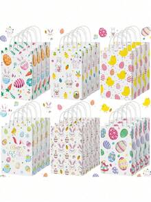 Easter Gift Bag Rabbit Paper Candy Bag With Handle Easter Party Gift Bag Spring Rabbit Easter Egg Chicken Candy Bag Children's Festival Party Gift Packaging - Multicolor - View 2