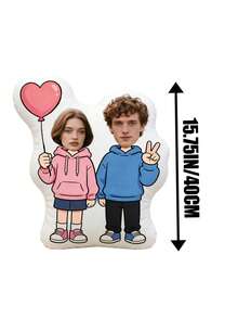 Customized Photo Pillow - Couple Cushion, Customizable With Cute Or Fun Couple Photos, Double-Sided 3D Pillow, Gift For Dad/Mom/Family/Her/Him/Girlfriend/Boyfriend, Couple Birthday/Valentine's Day/Wedding Gift - Upload Picture Customization - View 3