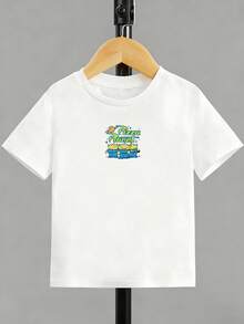 Disney-Full Of Childlike Charm! Toy Story 3's Eevee Pizza Planet Parent-Child T-Shirt, Unisex Baby Pure Cotton Loose Short Sleeve Retro Checkered Cartoon Top - Blanc - Voir 3
