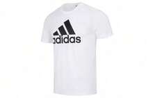 Adidas ESSENTIALS Logo Print Retro American Style Comfortable Casual Sports Minimalist Daily Versatile Short Sleeve T-Shirt, White - White - View 14