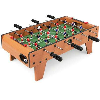  COSTWAY Wooden Table Football Set With Footballs For Adults And Kids, Natural