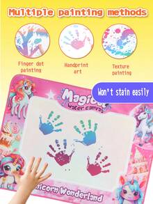 1pc Kids Neon Water Doodle Mat, Toddler Educational Drawing & Writing Toy, Pink/Blue 2 Colors With Magic Pen Large Drawing Pad, Mess-Free Early Learning Toy, Party Favor & Birthday Gift For Boys & Girls - Multicolor - View 10