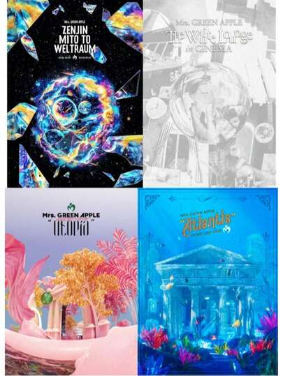 Mrs. GREEN APPLE 通常盤 DVD /Blu-ray『ゼンジン未到とヴェルトラウム』 『The White Lounge』 『Utopia』 『Atlantis』 4枚