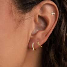 3pcs Copper Plated Classic Fashion Daily Wear Earrings For Women - 3 Copper  Earrings - View 3