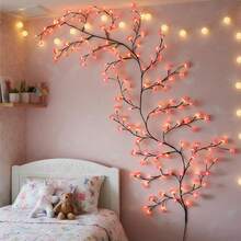 Albero di ciliegio artificiale con luci, adatto per feste, ristoranti, sale da ballo, decorazione da parete, matrimoni, decorazioni natalizie, per creare un'atmosfera domestica - B-Rosa - Visualizzare 3