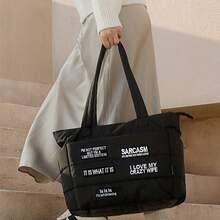 9pcs Embroidered Patch Iron On Black White Letters, Sew On DIY Clothing Patches For Jacket Backpack Hat Denim, Washable Reusable Slogan Patches Set - F - View 7