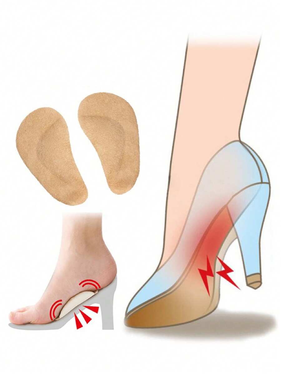2 buah Sol Dalam Penyangga Lengkungan Kaki Silikon Lembut, Cocok untuk Sepatu Hak Tinggi, Sepatu Kasual, Sepatu, dan Sandal