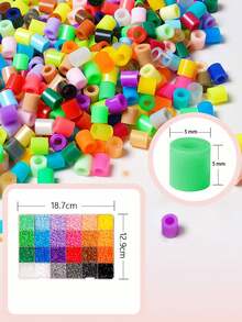 Fuse Beads Kit For Beginners - 3D Pixel Art Pendant & Jewelry Making Supplies With Chains, Creative Gift Idea (Iron Not Included) - Multicolor - View 12