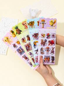 2026新款可爱3D闪亮水晶贴纸，亮片贴纸（1张）| 手机壳贴纸，笔记本贴纸，经典山海经，山海奇幻，可爱动物等。DIY装饰工艺品，DIY亮片贴纸，DIY手机壳贴纸，DIY笔记本贴纸，DIY手工贴纸。 - 彩色 - 查看 3