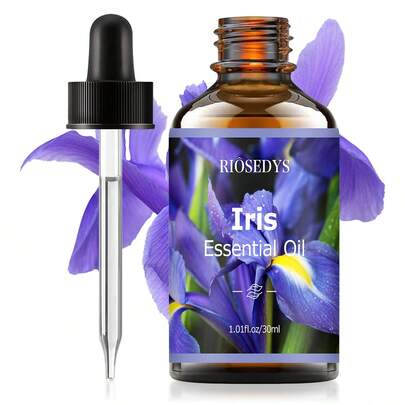 RIOSEDYS 30毫升鸢尾花精油，散发浓郁的鸢尾花香，适用于家用香薰机和加湿器，持久留香。是卧室、瑜伽室、香薰机、家用空气清新剂和车载空气清新剂的理想之选。也是馈赠亲友的完美之选。