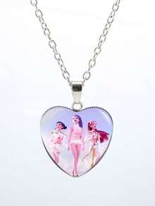 Colgante de collar con forma de corazón de grupo femenino SK-POP de , cadena de suéter con corazón de melocotón de dibujos animados de anime, regalo del Día de San Valentín - Multicolor - Ver 12