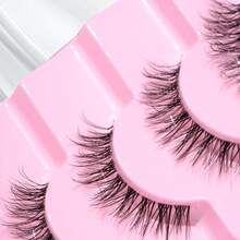 7 Pairs Natural Looking False Eyelashes, Lengthening, Fluffy, Soft, Delicate, Lively, Cute, Transparent Stem, Very Realistic, Suitable For Daily Use, Light Makeup, Dates, Sweet, Makeup Eyelashes - Natural Lashes - View 8