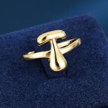 1pc Minimalist Letter Design Adjustable Open Ring For Women - Multicolor - View 24