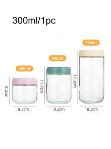 Glass Airtight Jars, Suitable For Food Storage, Great For Storing Tea Leaves, Grains, Nuts, Snacks, Coffee Beans, Sugar, Candies, Spices, Kitchen Supplies And Yogurt. Portable Transparent Food Containers, Kitchen Cereal Storage Canisters, Wedding Gifts, Christmas Gifts, Halloween Gifts. - Multicolor - View 18
