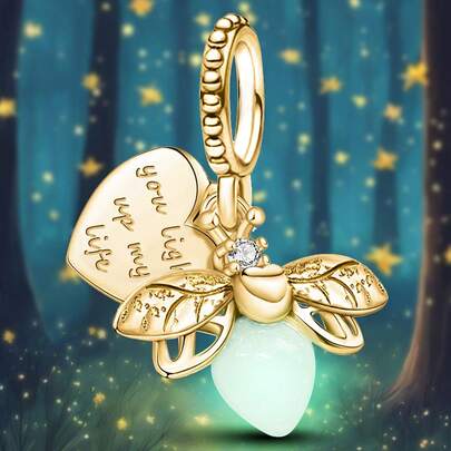 1pc Shimmering Firefly Beads, Suitable For DIY Bracelet, Necklace And Other Jewelry, Great Gift For Women And Girls