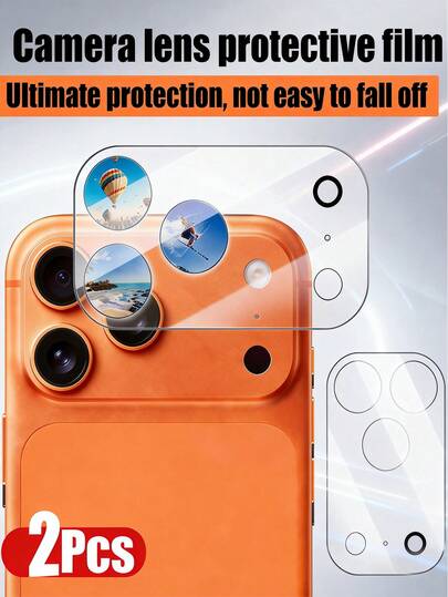 2pcs Tempered Glass Camera Lens Protector, Suitable For IPhone 17/17 Pro Max/17 Pro/16 Pro Max/16/15/14/13/12/11/Pro/ProMax/Plus/Mini Series, Ideal As Birthday Gift For Family And Friends, Phone Accessories