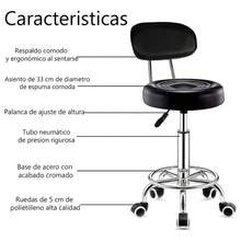 Taburete Hidráulico Ajustable para Salón de Belleza con Respaldo, Ruedas Giratorias de 360 Grados, Ideal para Terapeutas, Peluquería, Masajes, Arte de Uñas, Tatuajes, etc Taburete Redondo Giratorio, Se Puede Girar 360°, Cuenta con Respaldo, Adecuado para Salones de Belleza, Spas y Taburetes de Trabajo para Peluqueros, Diseñado para Prevenir el Enredado del Cabello, Equipado con Ruedas Esféricas de Aleación y Patas de Soporte Reforzadas - Negro - Ver 7