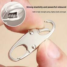 4个多功能拉链夹弹簧扣防盗装置，适用于背包、登山包，安全防盗弹簧锁 - 4個裝 - 查看 4