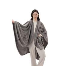 Grey Velvetloft Wearable Throw Blanket With Pockets - Ultra Soft Fleece Plush Cozy Oversized Wrap, Perfect Birthday Christmas Valentine's Gift For Women Mom Her, Ideal For Home Office Travel Lounging Couch Reading Camping Cold Weather, Machine Washable Lightweight Warm - 木炭灰色 - 查看 2