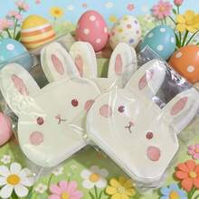 20pcs Cute Rabbit Shaped Disposable Paper Napkins, Celebrate Easter! Each Napkin Is Cut Into An Adorable Rabbit Head Shape, With A Sweet Expression And Pink Inner Ears, Creating An Imaginative And Festive Tabletop Setting. - YX066 - View 6