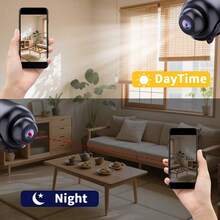 1/2/3 piezas Cámara de mini con detección de movimiento, ángulo de visión amplio de 180° 1080P Cámara para mascotas con aplicación móvil, adecuada para el hogar, habitación, oficina, exterior - Multicolor - Ver 4
