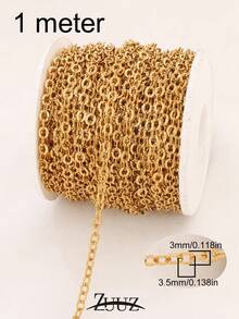 1Meters Stainless Steel Chain Necklace DIY O Shape Cross Chains For Bracelets Chain Necklace Handmade Supplies Jewelry Making Components - Chain - View 19