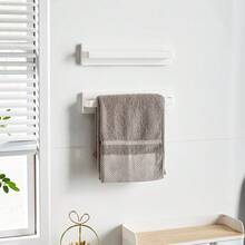 1PC Saving Space No Trace Wall Mounted Towel Rack Waterproof Punch Free Shoes Rack White Multifunctional Storage Drain Rack Kitchen - Multicolor - View 5