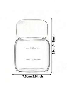 1pc Portable Takeaway Glass Coffee Cup Water Bottle With Lid, Milk Cup, Heat-Resistant Tea Cup, Household Kitchen Daily Use, Leak-Proof Travel Mug - Multicolor - View 4