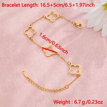 1 Piece Classic Stainless Steel Top Quality Four Leaf Flower Bracelet Simple Hollow Design Women's Lucky Clover Gift - Four Leaf Clover - View 6