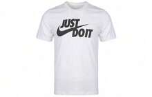 Nike Sportswear Just Do It Retro American Style Letter Breathable Print Crew Neck Short Sleeve T-Shirt, White - 薄荷綠 - 查看 13