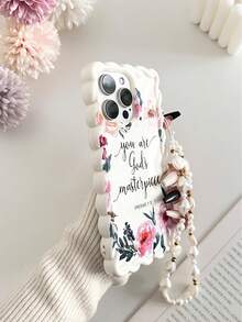 Ốp lưng điện thoại TPU tối giản họa tiết hoa, viền sóng, sơn màu trang nhã, chống rơi vỡ, kèm phụ kiện vòng tay hạt cườm, tương thích với iPhone 17Pro/17Air/17/17ProMax 16/11/16Pro/16Plus/16ProMax/16E/15ProMax/13/14/12/XS/XR/7G/8PXR/7/8, tương thích với iPhone 15ProMax, 13, 14, 11, X, 12/14. Ốp lưng TPU mềm mại, sơn màu, bảo vệ điện thoại, quà tặng mùa xuân. - Nhiều màu - Xem 4