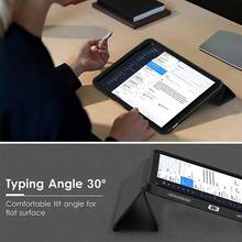 平板电脑保护套，磨砂质感，智能休眠/唤醒，三折保护套，防摔，兼容荣耀Pad X9a/X9 Pro 11.5英寸、Tab M11、MatePad 11.5英寸 S、MatePad SE 11英寸、Pad2 11英寸、Pad SE 11英寸、Tab等。 - 黑色 - 查看 4