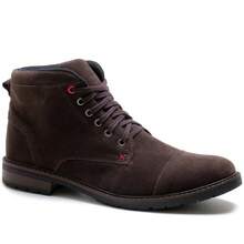 Men's Ankle Boot In Suede With Laces, Rubber Sole, Casual And Modern - 咖啡 - 查看 4