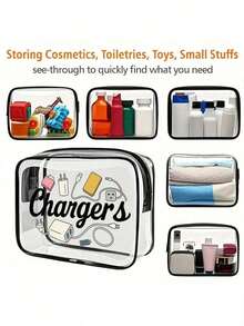 Hair Accessories PVC Makeup Bag, Travel Storage Bag - Girls Lightweight Makeup Bag, Portable Makeup Bag, Cruise Travel Large Capacity, Back To School, Halloween - Multicolor - View 6