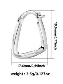 S925 Sterling Silver Geometric Twisted Hoop Earrings, Minimalist Polished Earrings, Versatile Daily Wear, Great Gift For Girlfriend/Best Friend, Gift Box - Silver - View 4