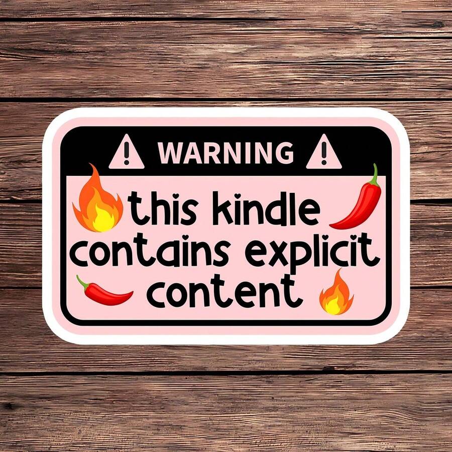 1 Stück Warnung Kindle Aufkleber, lustiger Buch Laptop Aufkleber, würziger Inhalt Vinyl, Buchliebhaber Geschenk, wasserdichter abziehbarer & klebender Wasserflaschen Aufkleber, langanhaltend süßer Kindle Becher Aufkleber, Warnung Notizbuch Aufkleber - S1836 - Übersicht 1