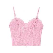 DEEKA Women's Fashionable Sexy Lace Camisole Mini Skirt, European And American Style, Spring/Summer Pink - Pink - View 3