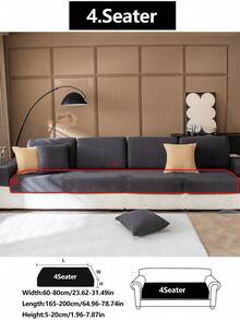 1件装弹力沙发套，防滑全覆盖沙发座套，四季通用沙发垫套，加厚面料沙发毯，可机洗，防尘，宠物友好，适用于卧室、办公室、客厅、L型沙发、1/2/3/4人座沙发 - 深灰色 - 查看 16