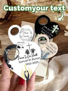 Personalized Custom Baptism Heart-Shaped Bottle Opener​ – Elegant Keepsake (8cm/3.14in High, 8.5cm/3.35in Wide) With Custom Names (Laura Ander, Peter Watson, Amelia Banken), Dates (E.G., 22.10.2026, 12.10.2026, September 2026), And Religious Symbols (Cross, Dove, Chalice). - Multicolor - View 13