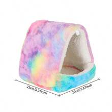 ITANDME 豚鼠藏身处 温暖鸟巢 蓬松鹦鹉笼床 悬挂式小型动物吊床 毛绒小窝 鹦鹉隐蔽小屋 刺猬藏身处 小型宠物藏身处 适合小型动物 - 彩色 - 查看 15